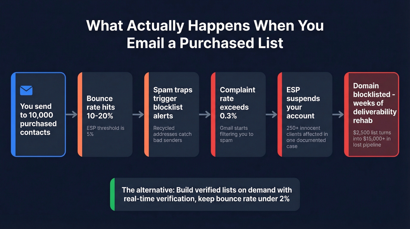Chain reaction of emailing a purchased contact list