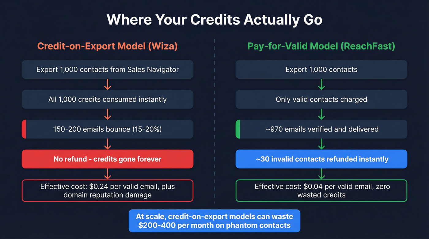 How credit waste compounds with export-on-charge models