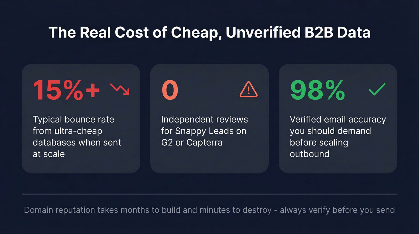 Key risk metrics for unverified B2B email data