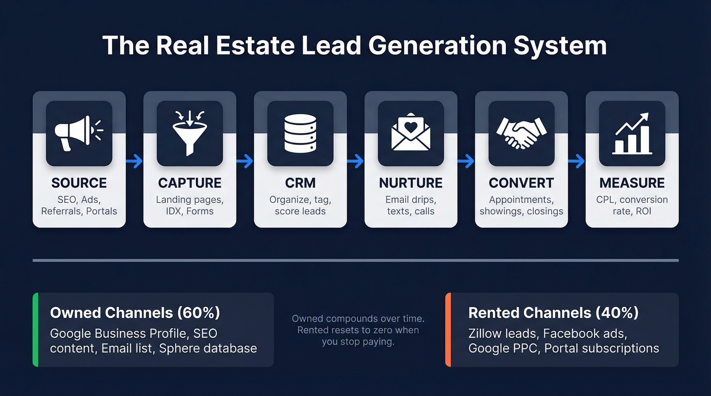 Real estate lead generation system flow diagram