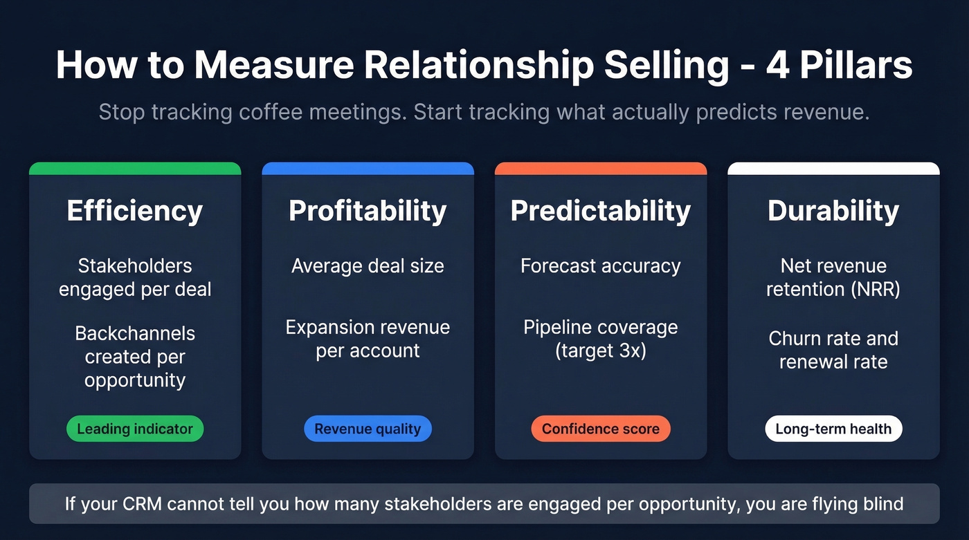 Four-pillar relationship selling measurement framework