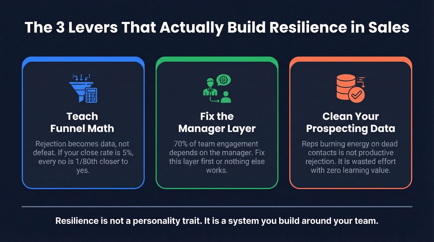 Three levers of sales resilience system diagram