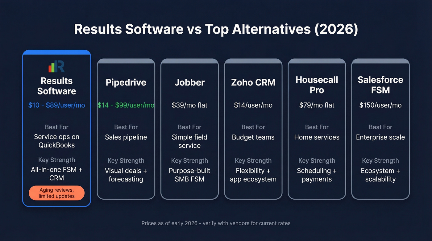 Results Software alternatives comparison with pricing and strengths