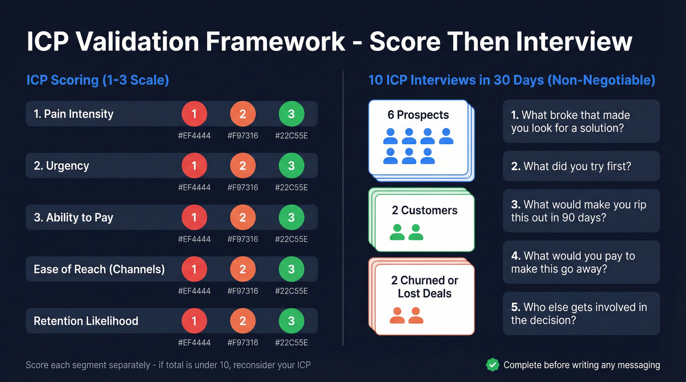 ICP scoring and interview process visual guide
