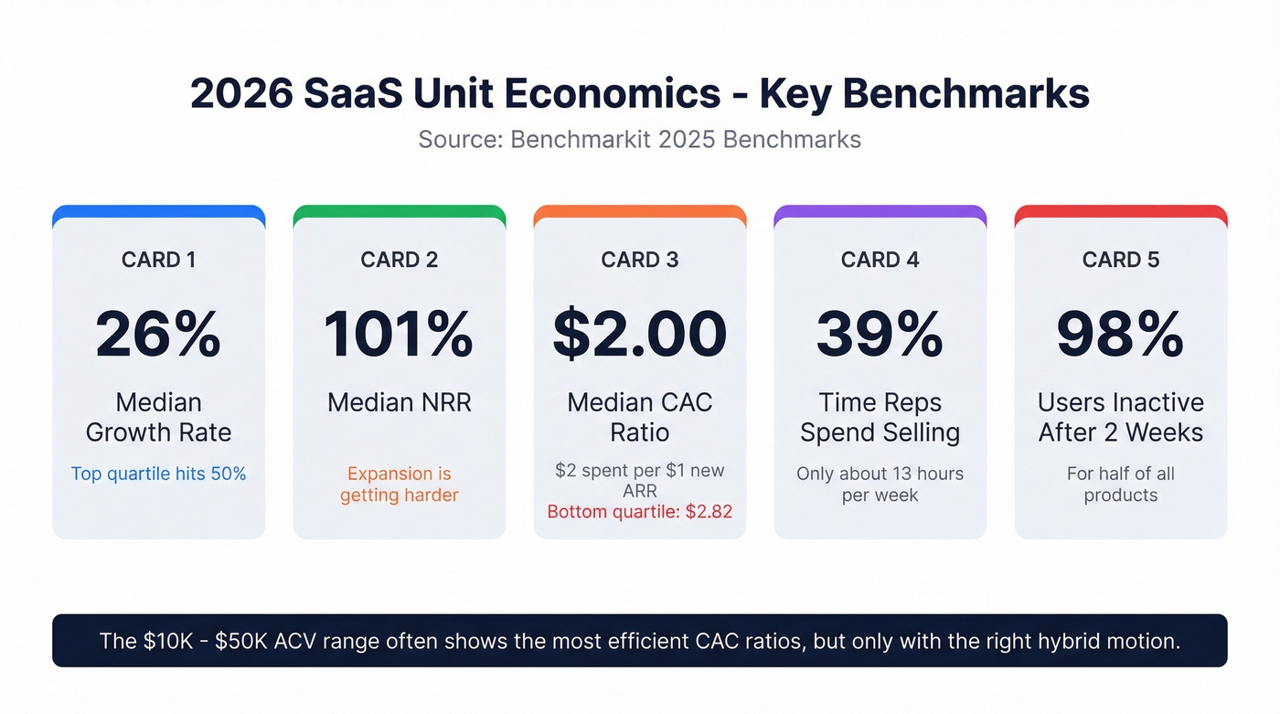 Key SaaS unit economics benchmarks for 2026