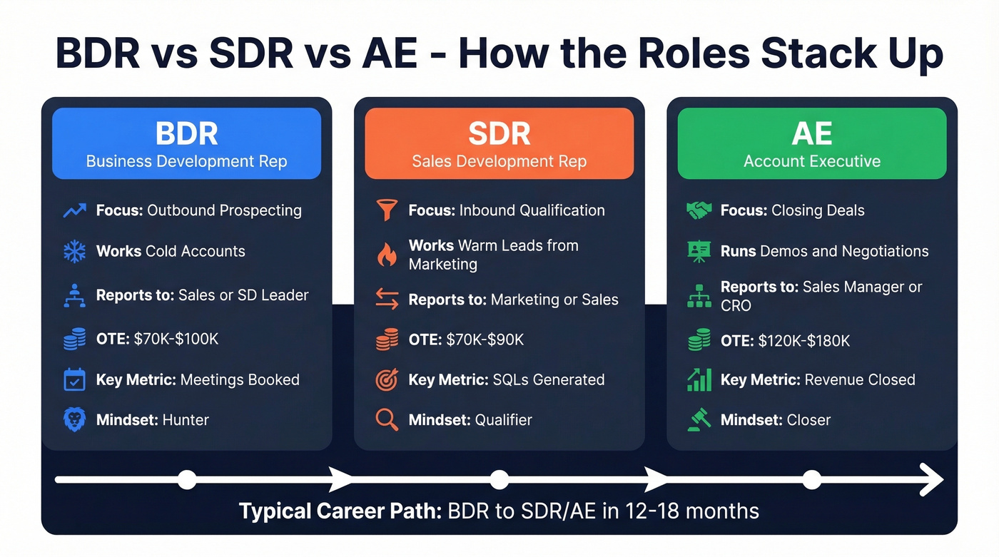 Visual comparison of BDR, SDR, and AE roles