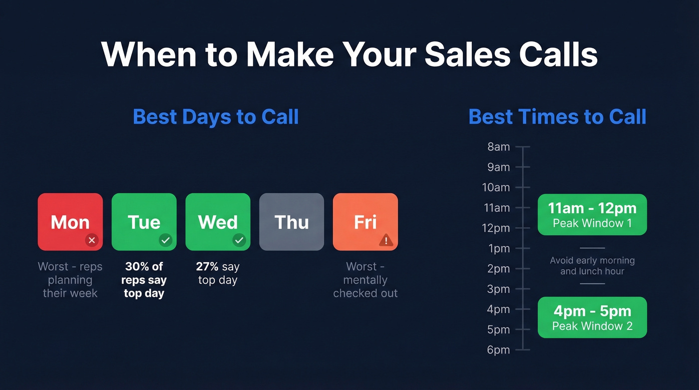 Best days and times for outbound sales calls