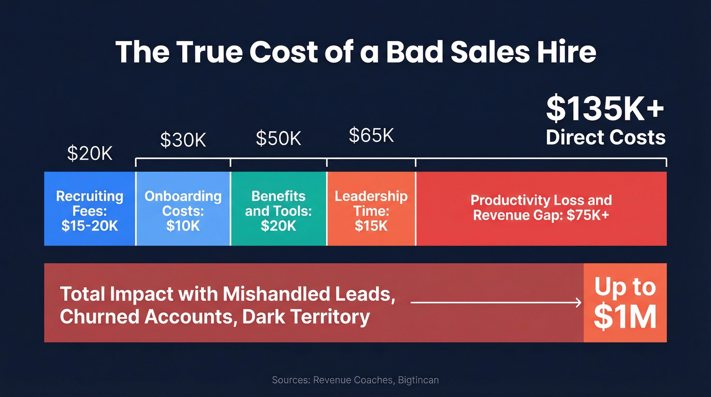 Cost breakdown of a bad sales hire