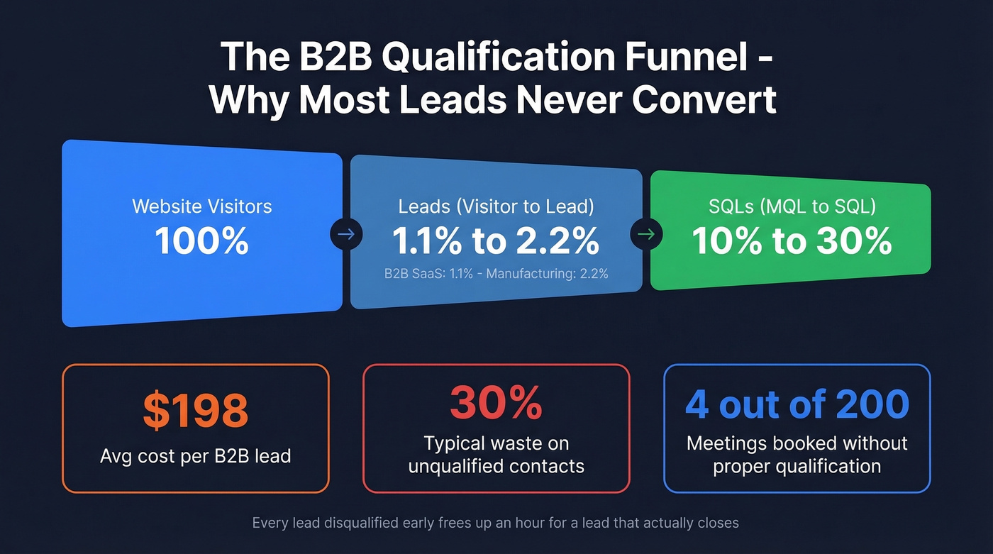 B2B conversion funnel compression statistics visual