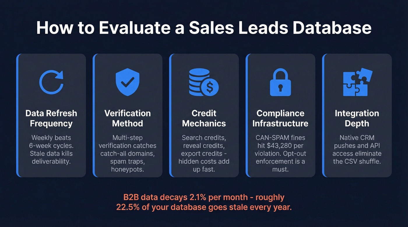 Five key evaluation criteria for B2B leads databases