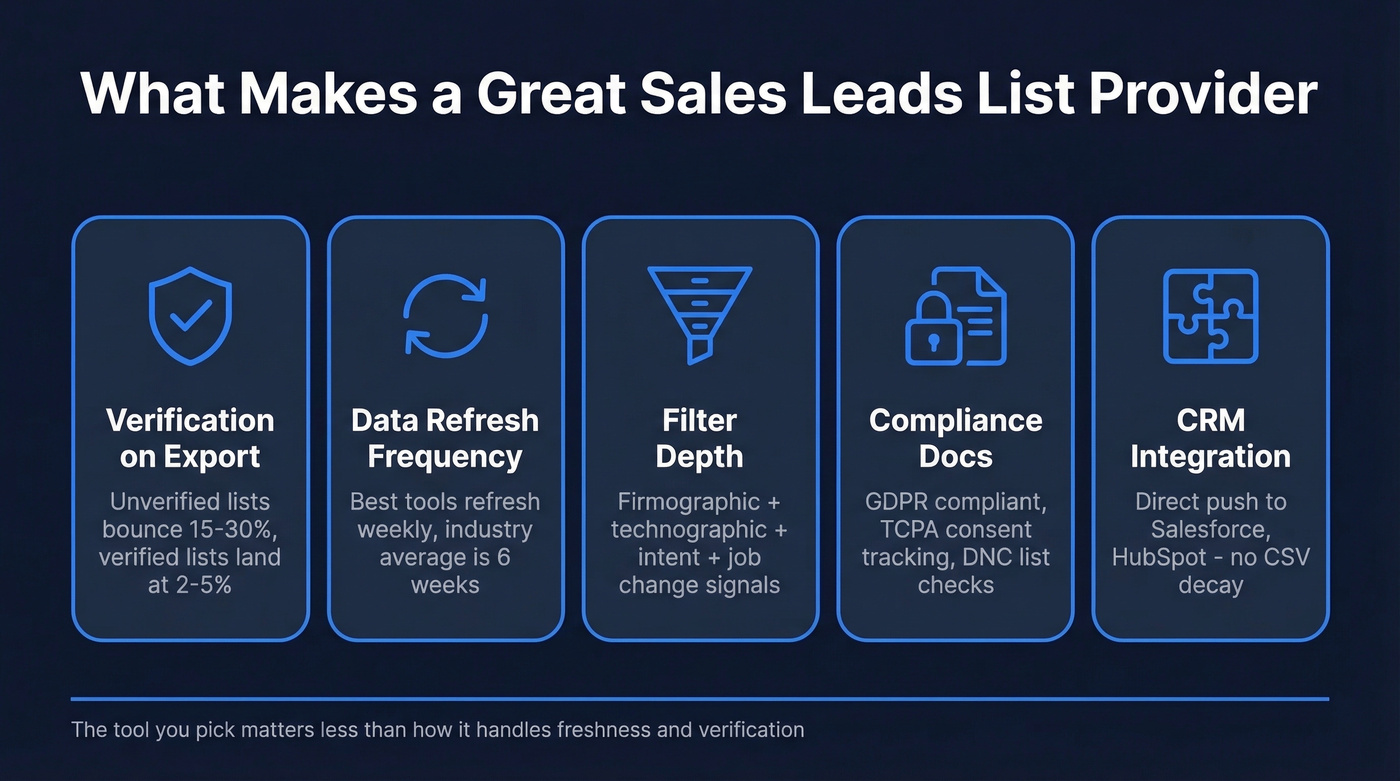 Five pillars of a great lead list provider