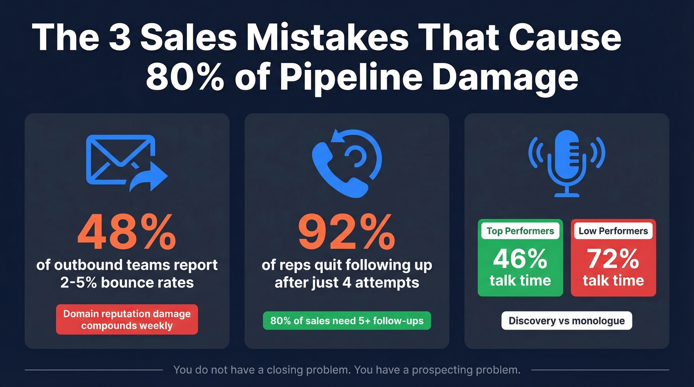 Three critical sales mistakes with key statistics