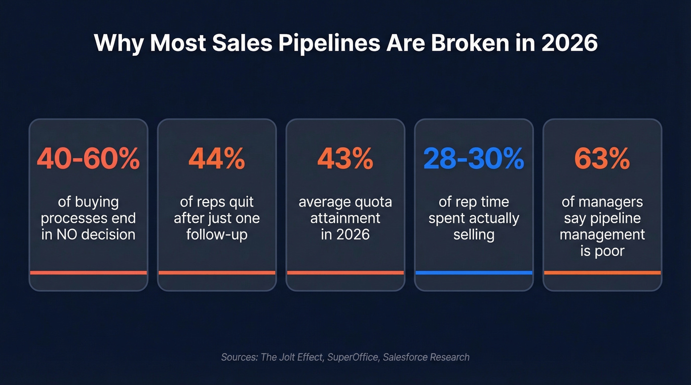 Key statistics showing why most sales pipelines fail