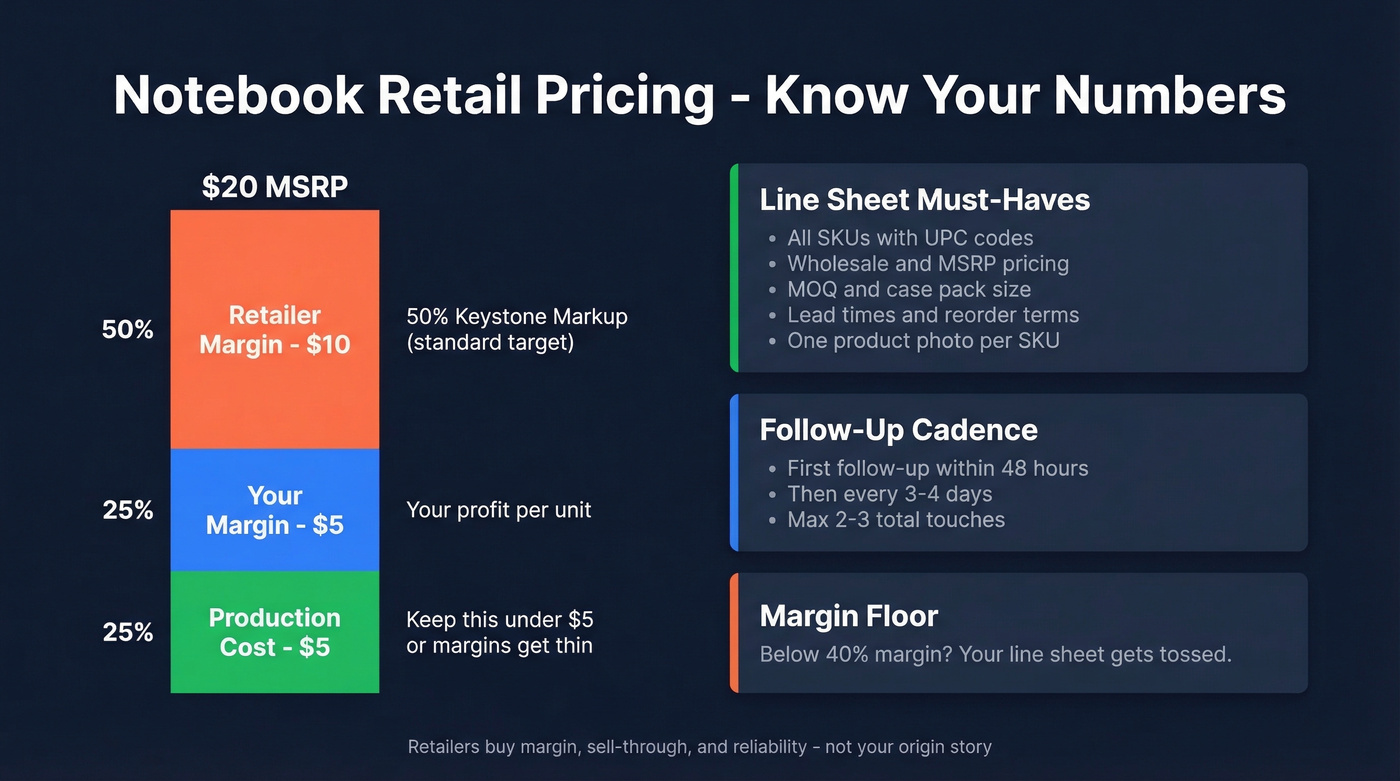 Retail notebook pricing and margin breakdown visual
