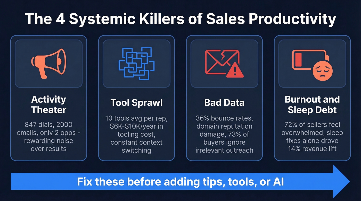 Four systemic killers of sales productivity visualized