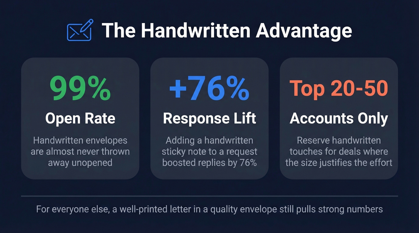 Key stats on handwritten mail open and response rates