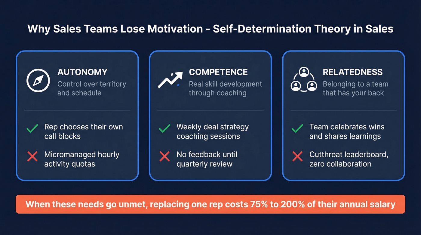 Self-Determination Theory applied to sales team motivation
