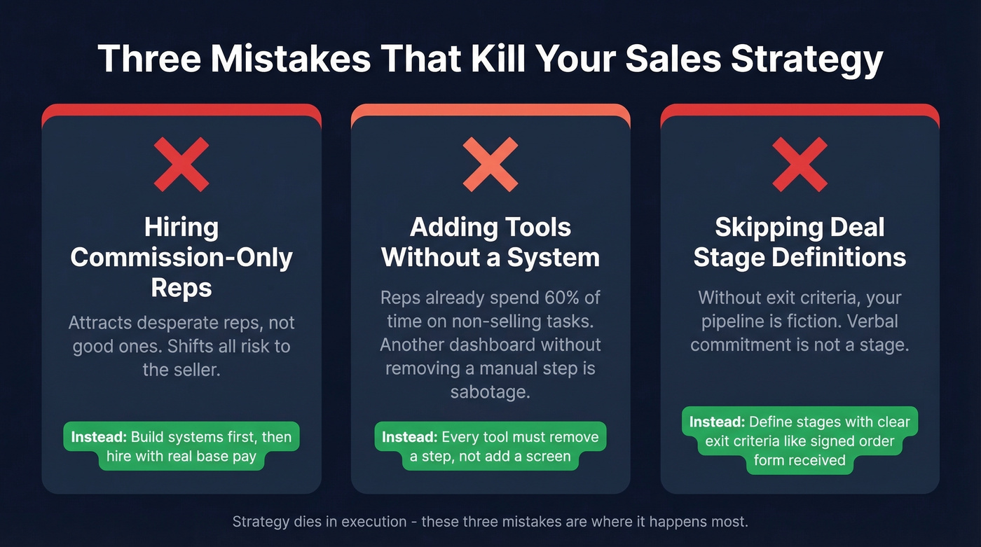 Three common sales strategy mistakes with warning signs