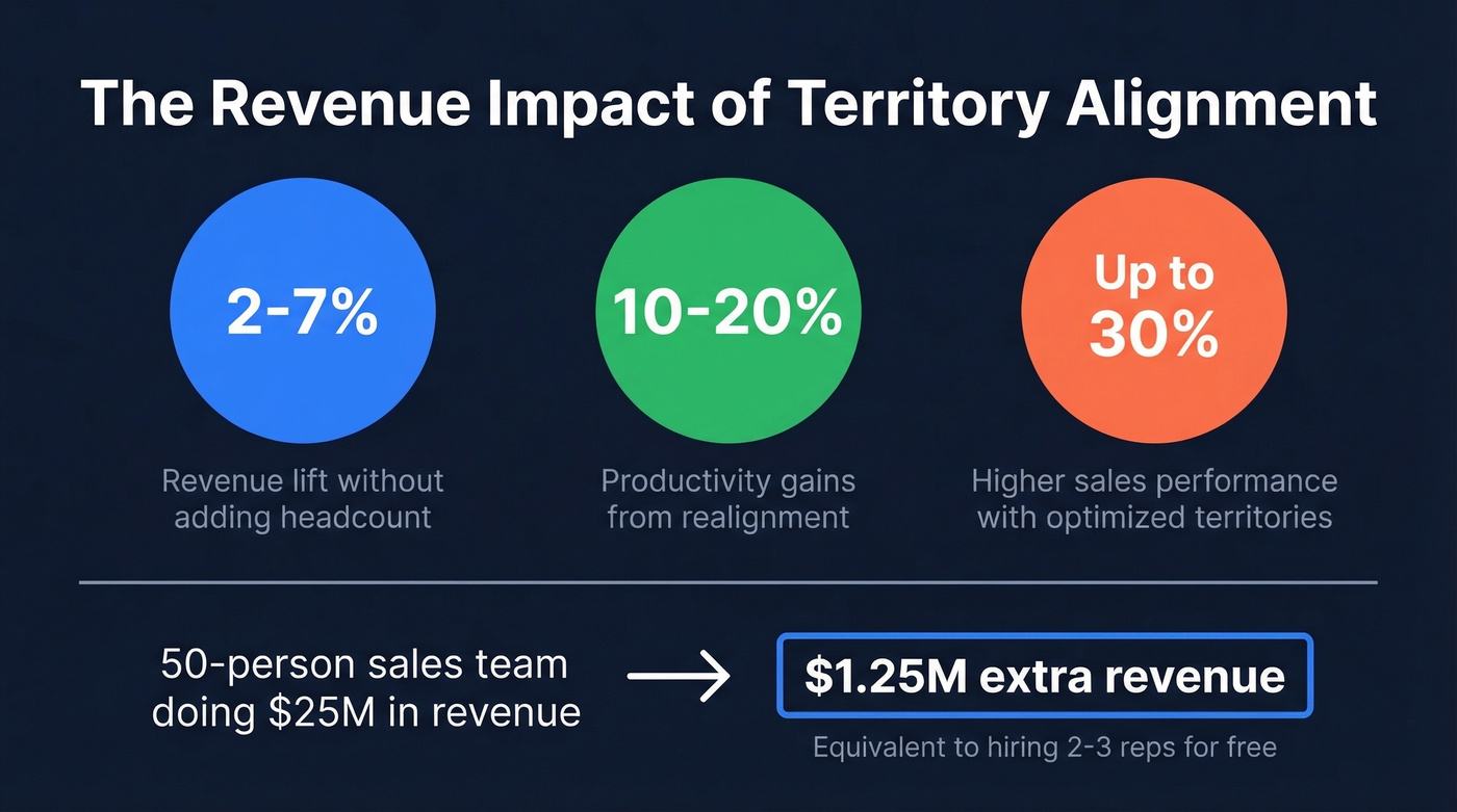 Revenue impact stats from territory alignment optimization