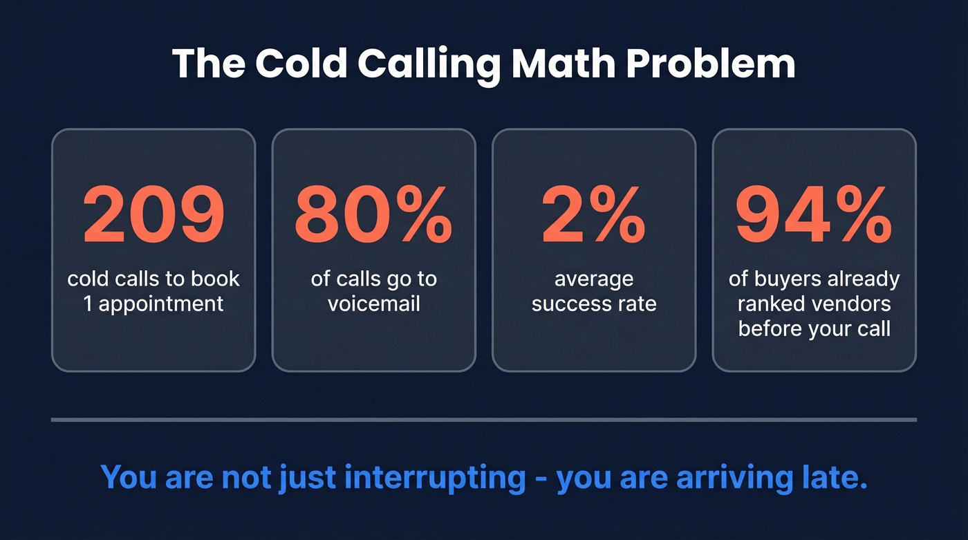 Cold calling statistics showing poor conversion rates