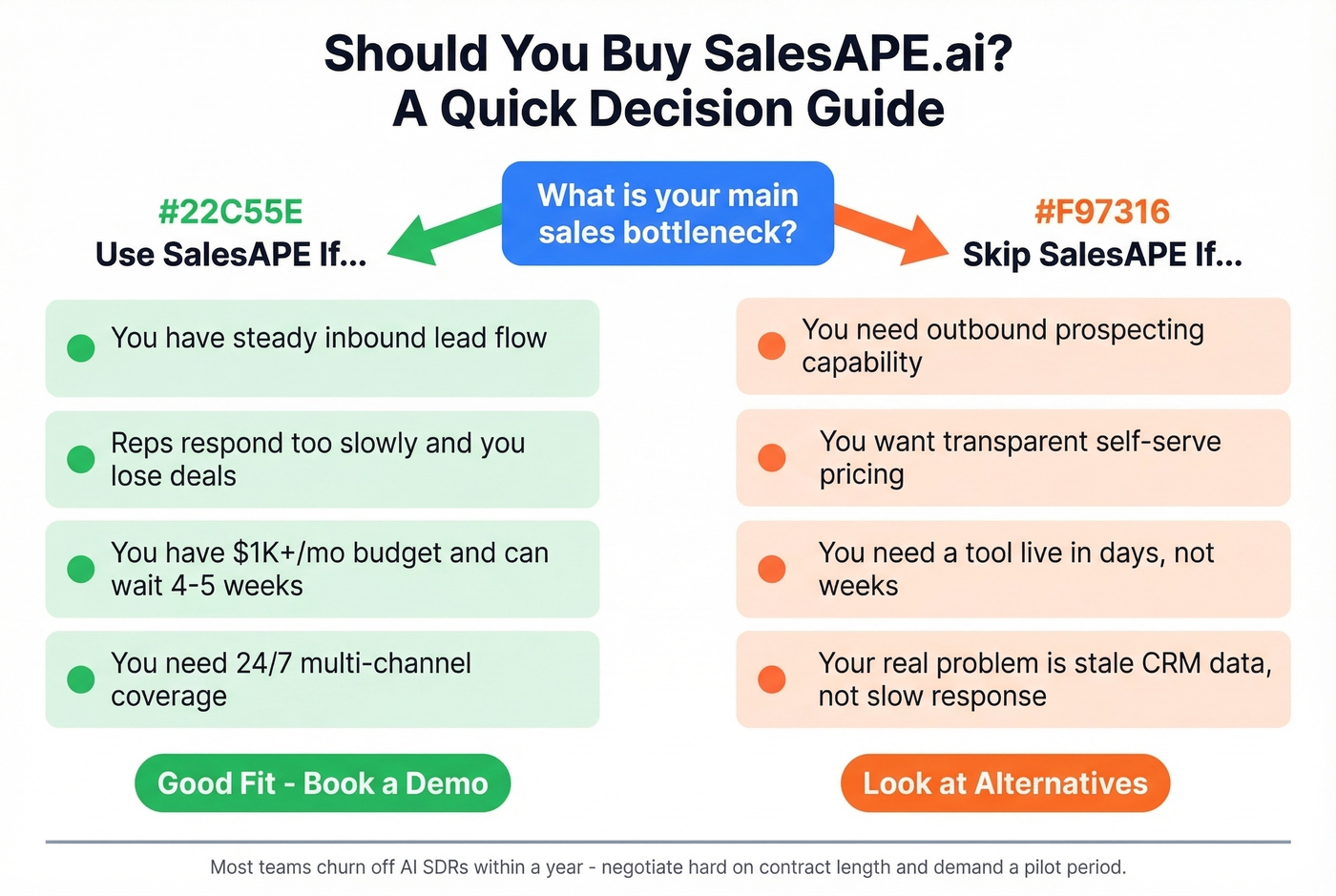 SalesAPE.ai decision flowchart for buyers