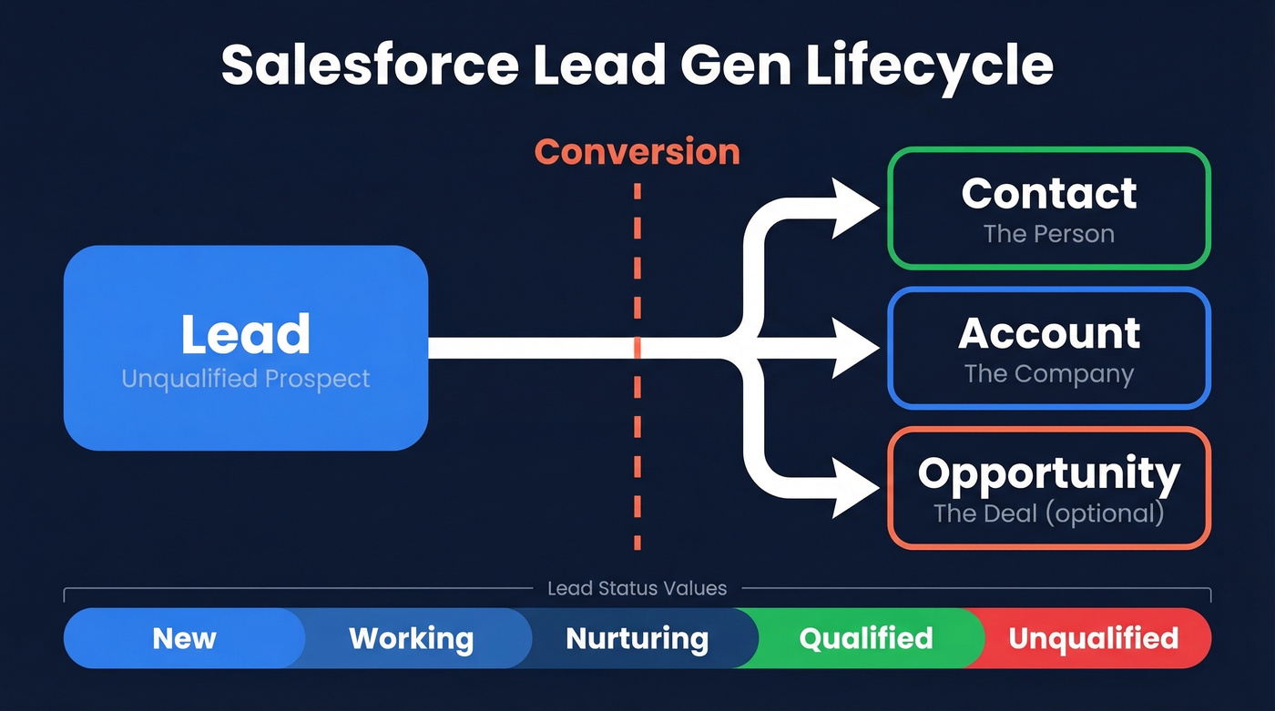 Salesforce lead lifecycle from Lead to Opportunity