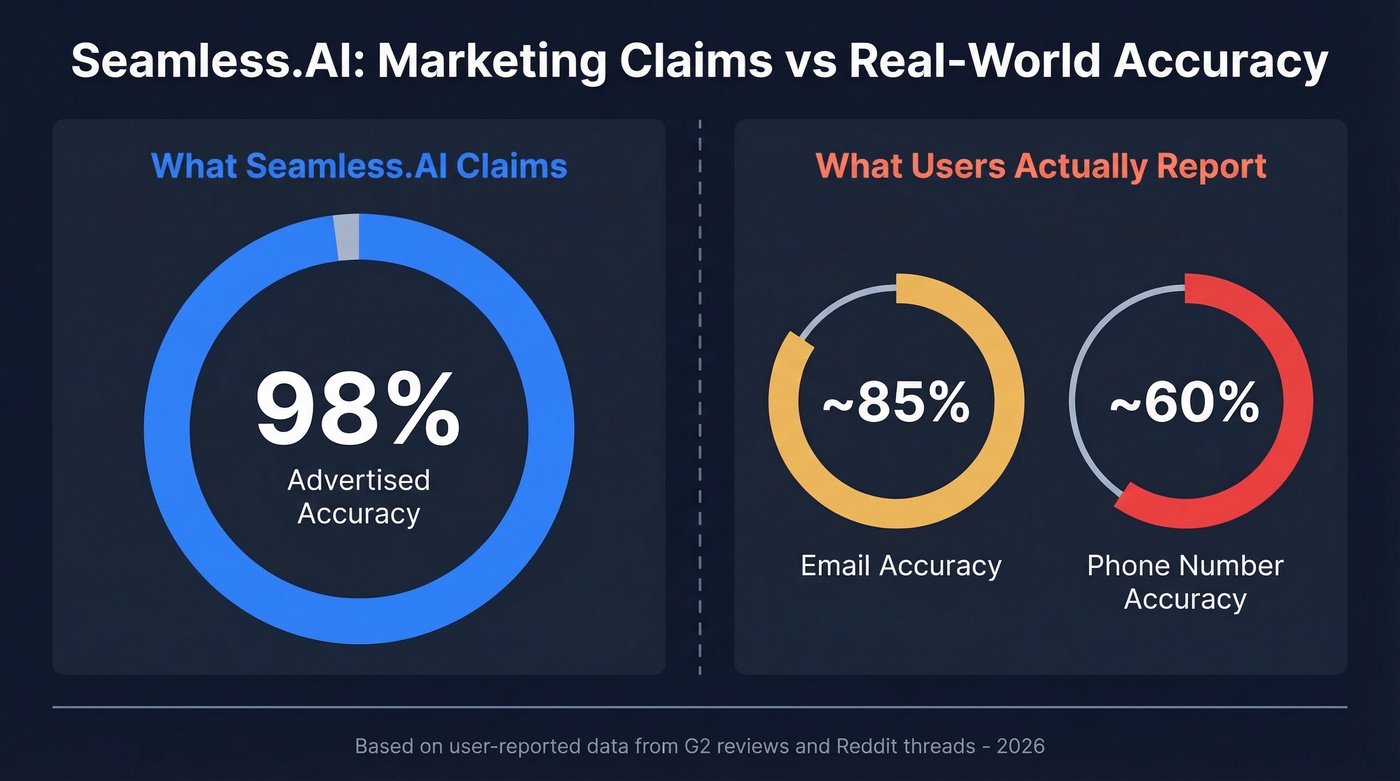 Seamless.AI claimed vs real-world accuracy stats