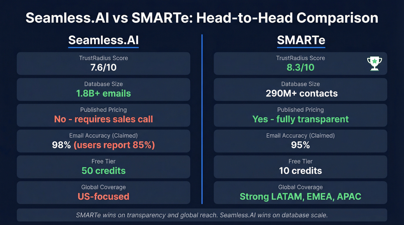 Seamless.AI vs SMARTe head-to-head feature comparison