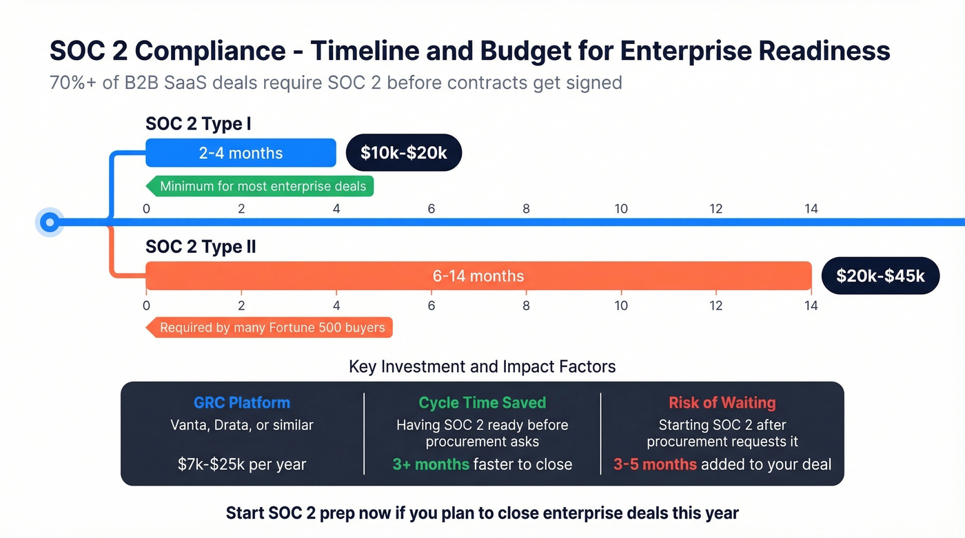 SOC 2 compliance timeline and cost breakdown