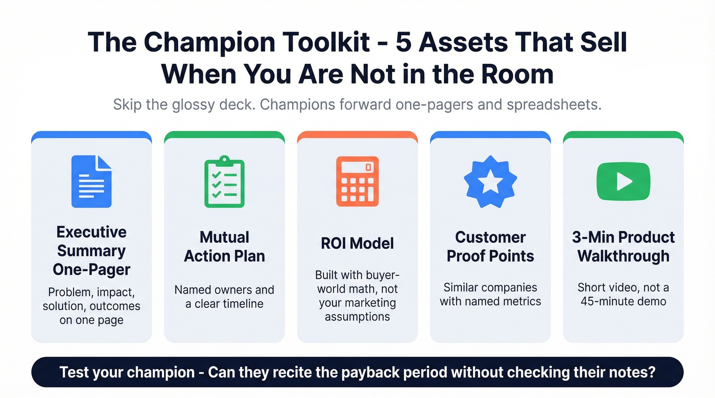 Five assets to arm your internal champion for CFO meetings