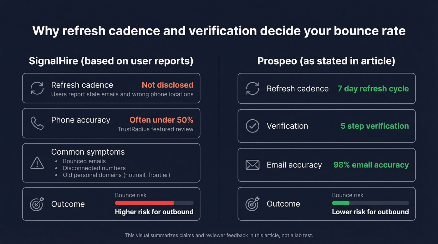 Comparison of data freshness and verification impact on bounce rates