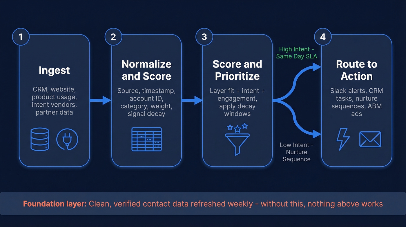 Four-step signal-based system architecture flow chart