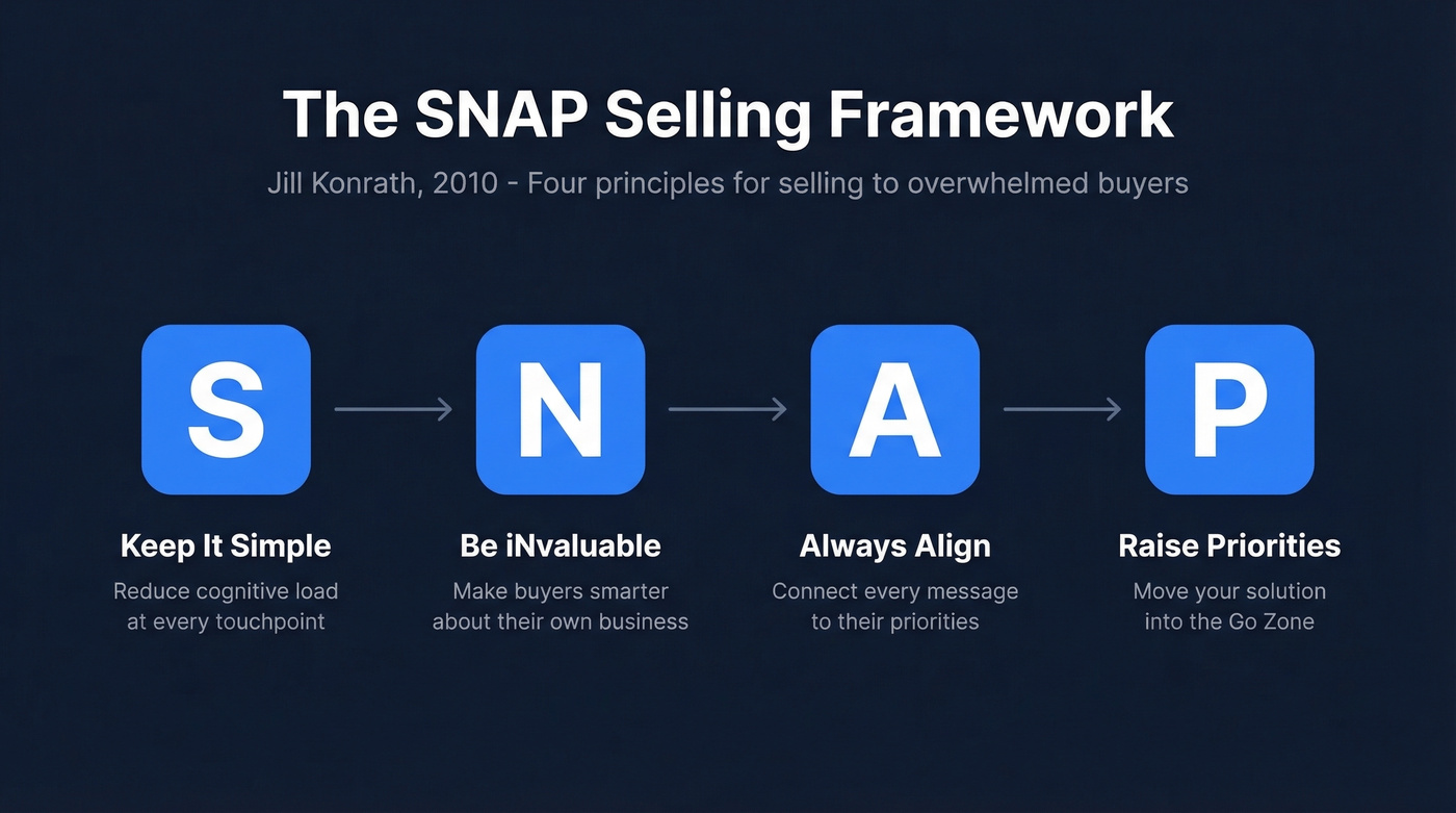 SNAP Selling four principles visual framework overview