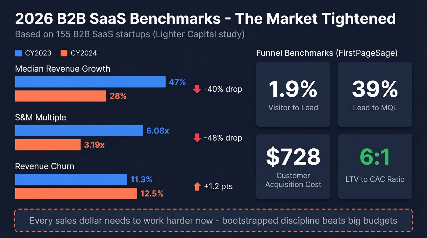 2026 B2B SaaS benchmark comparison year over year