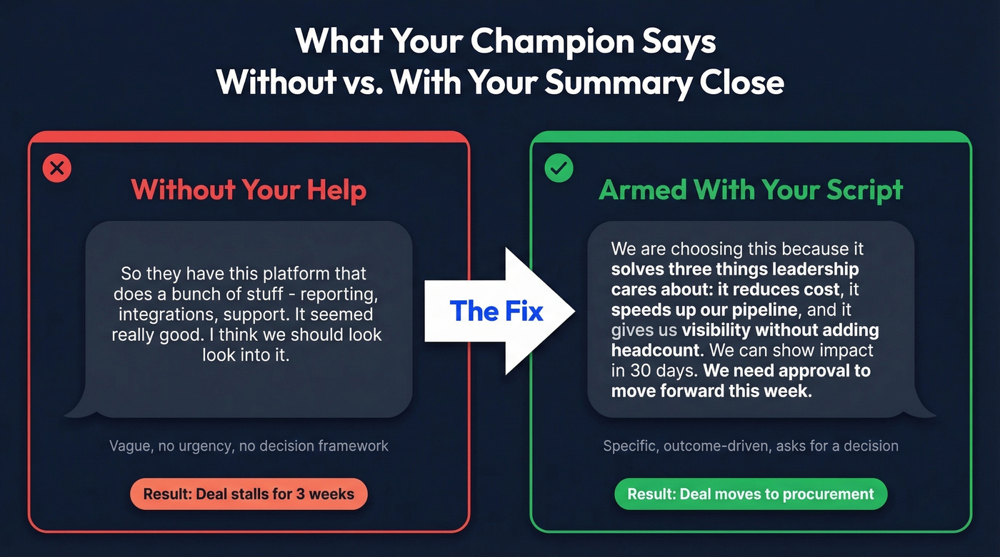 Before and after champion pitch comparison diagram