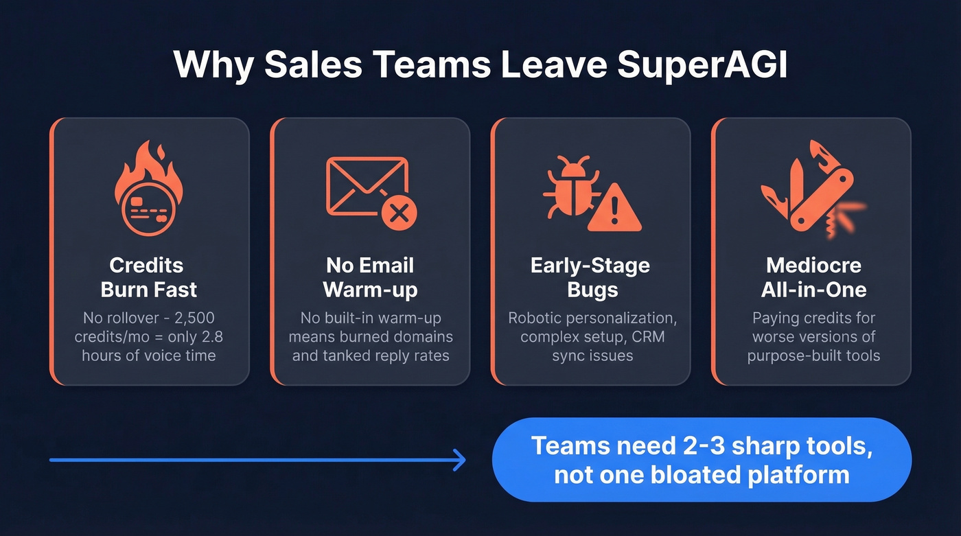SuperAGI pain points driving teams to switch