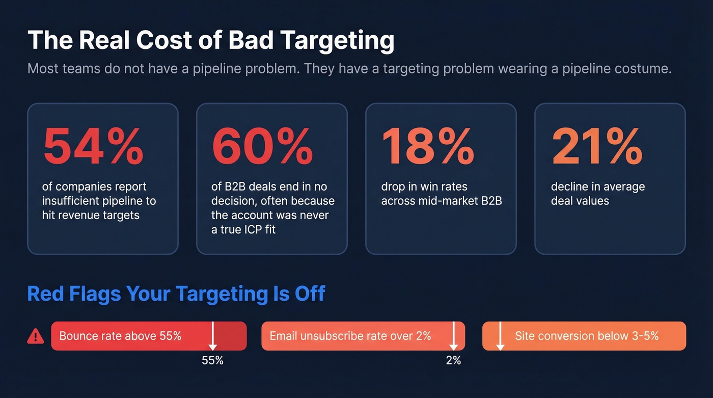 Key stats showing targeting failures in B2B sales