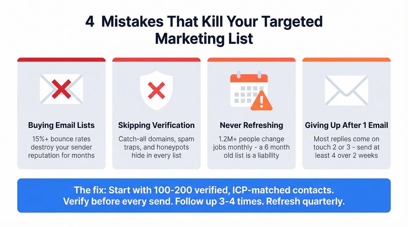 Key stats on list decay and outreach mistakes