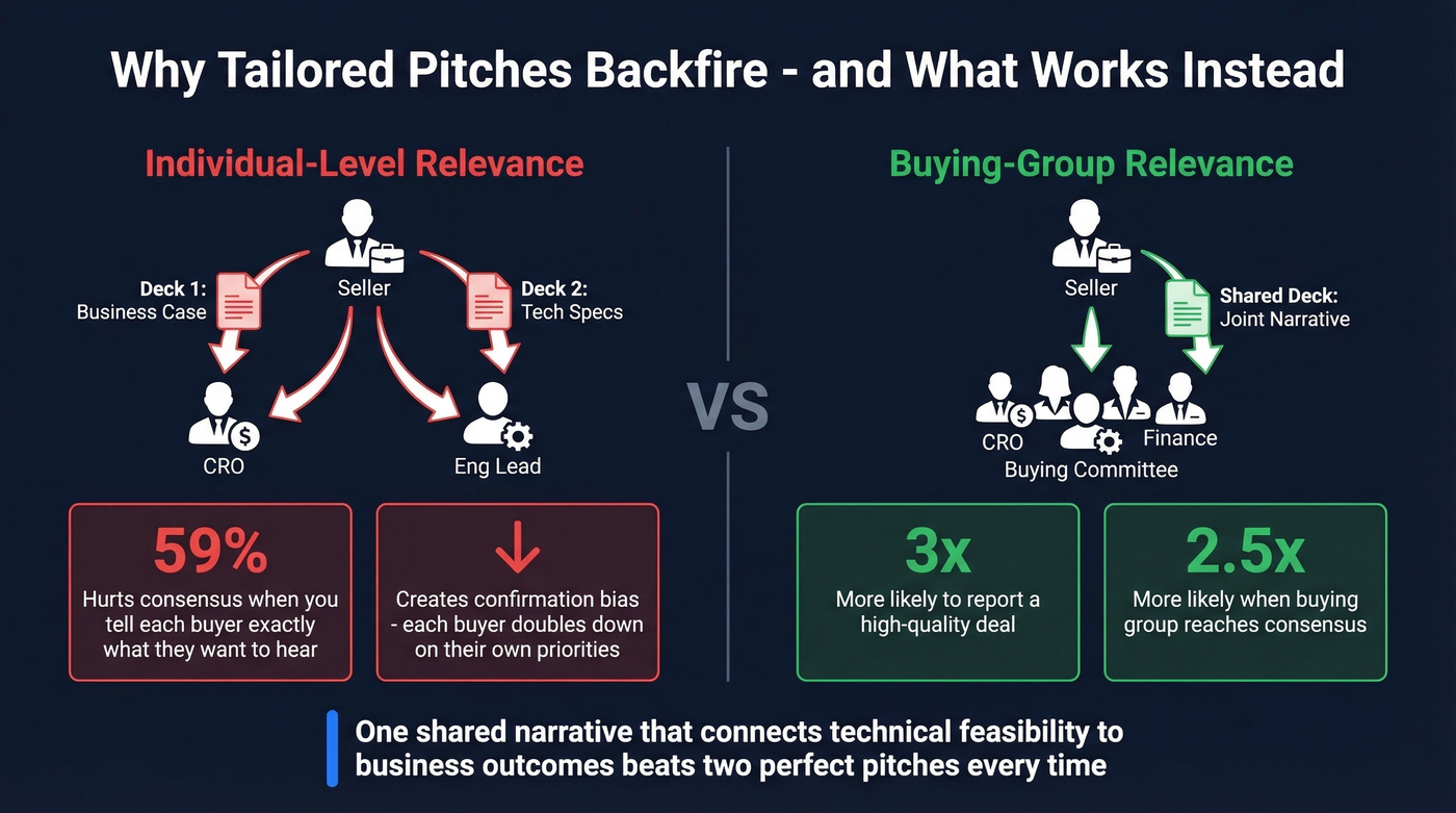 Individual vs buying-group relevance impact on deals