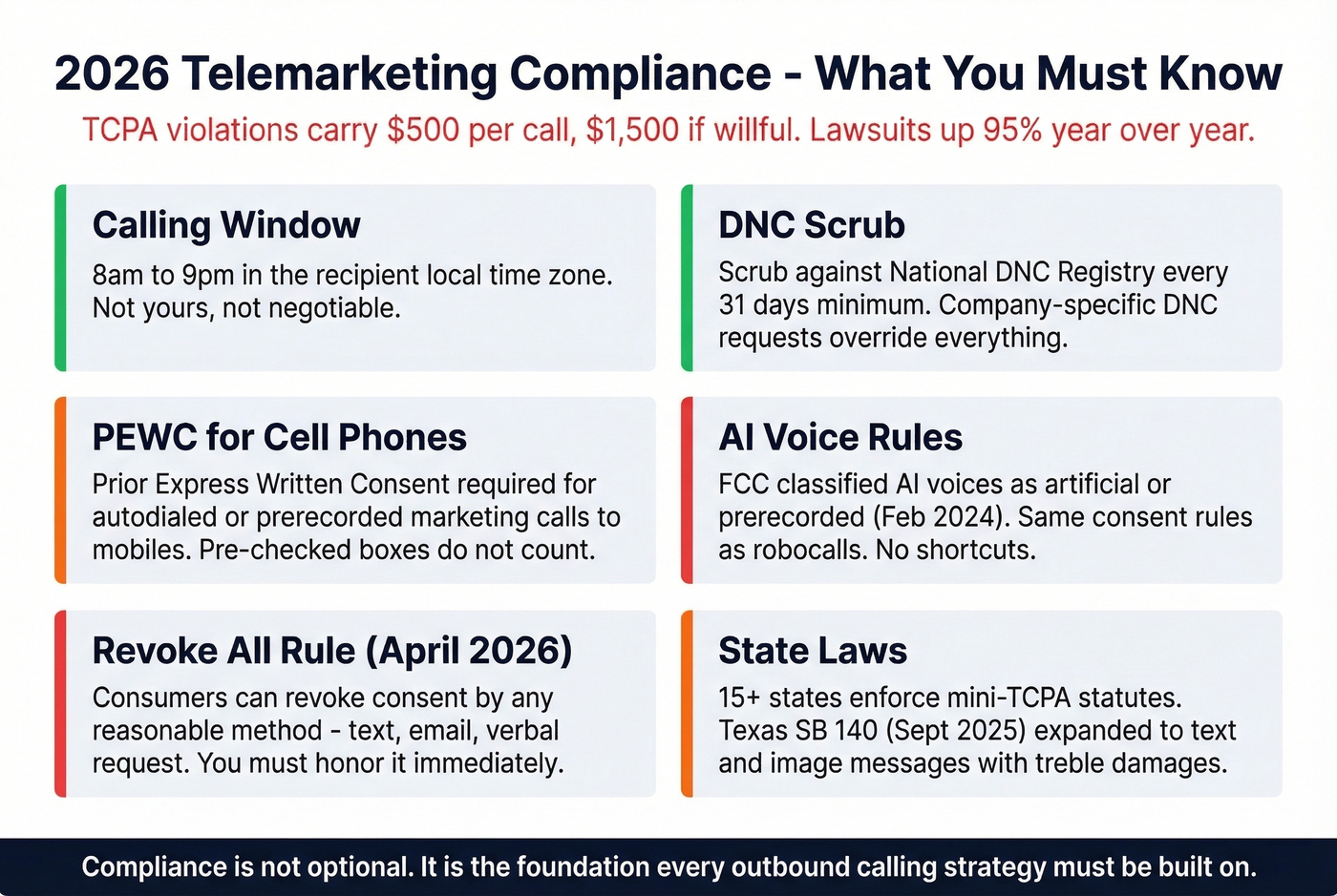 Telemarketing compliance checklist for 2026 regulations