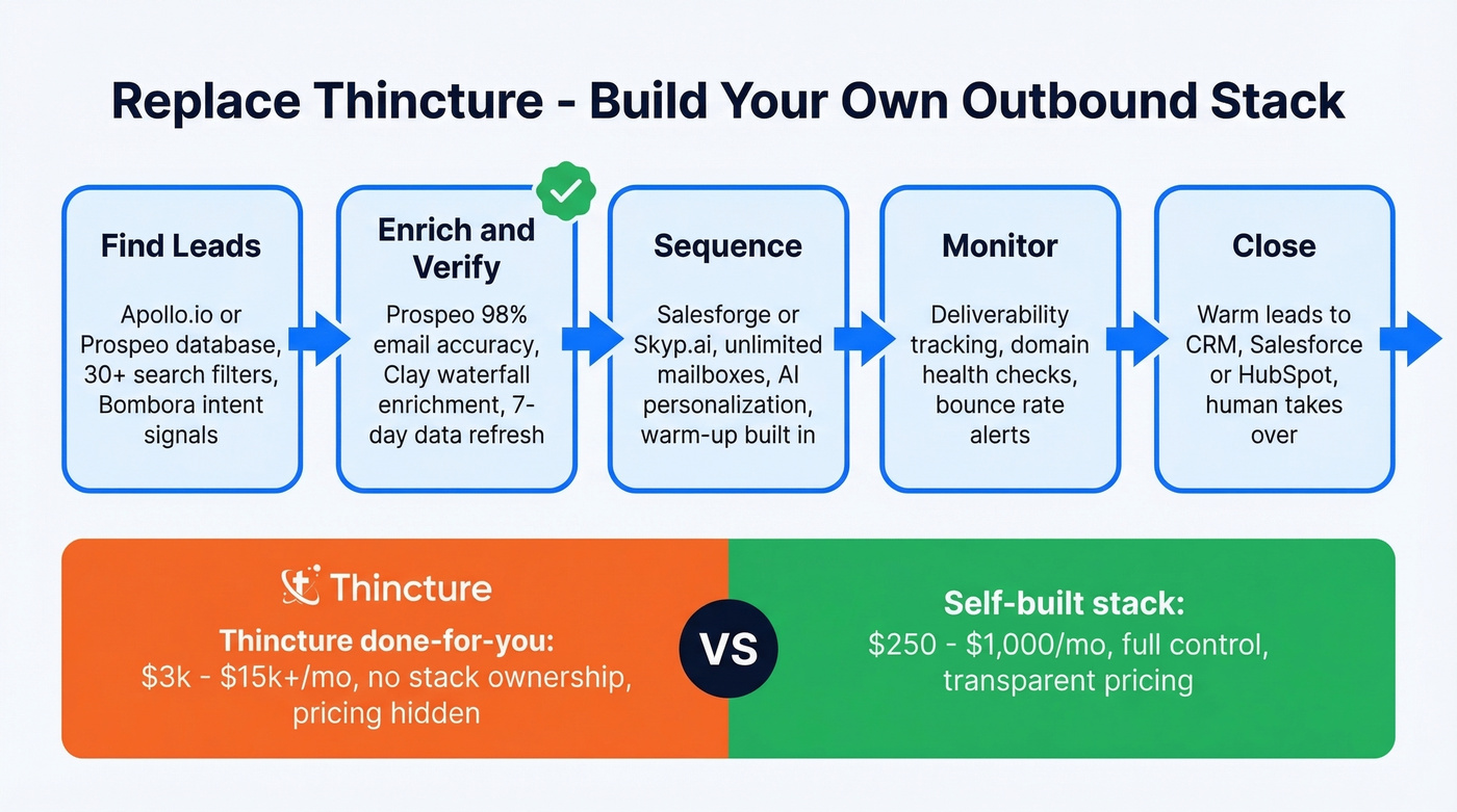 Self-built outbound stack architecture replacing Thincture