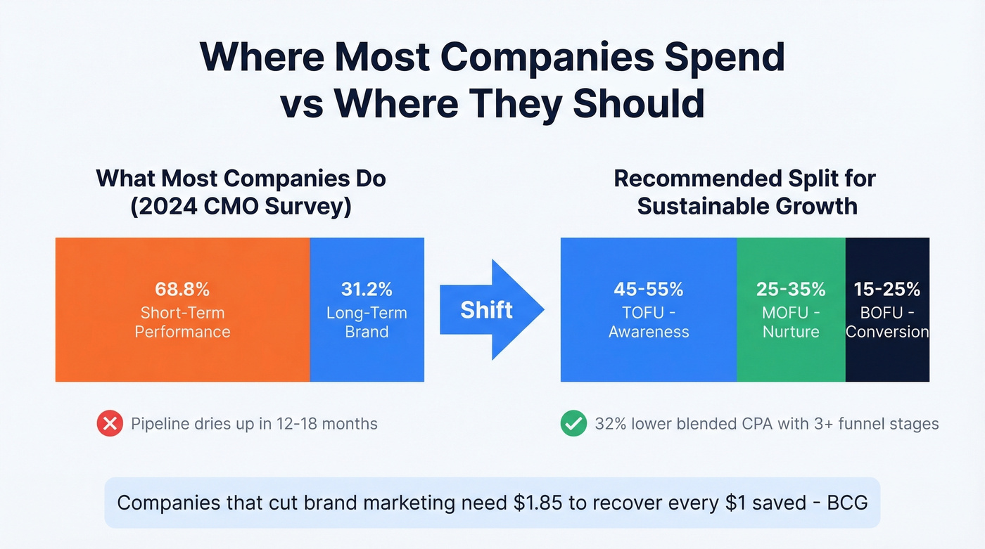 Budget allocation comparison recommended vs actual split