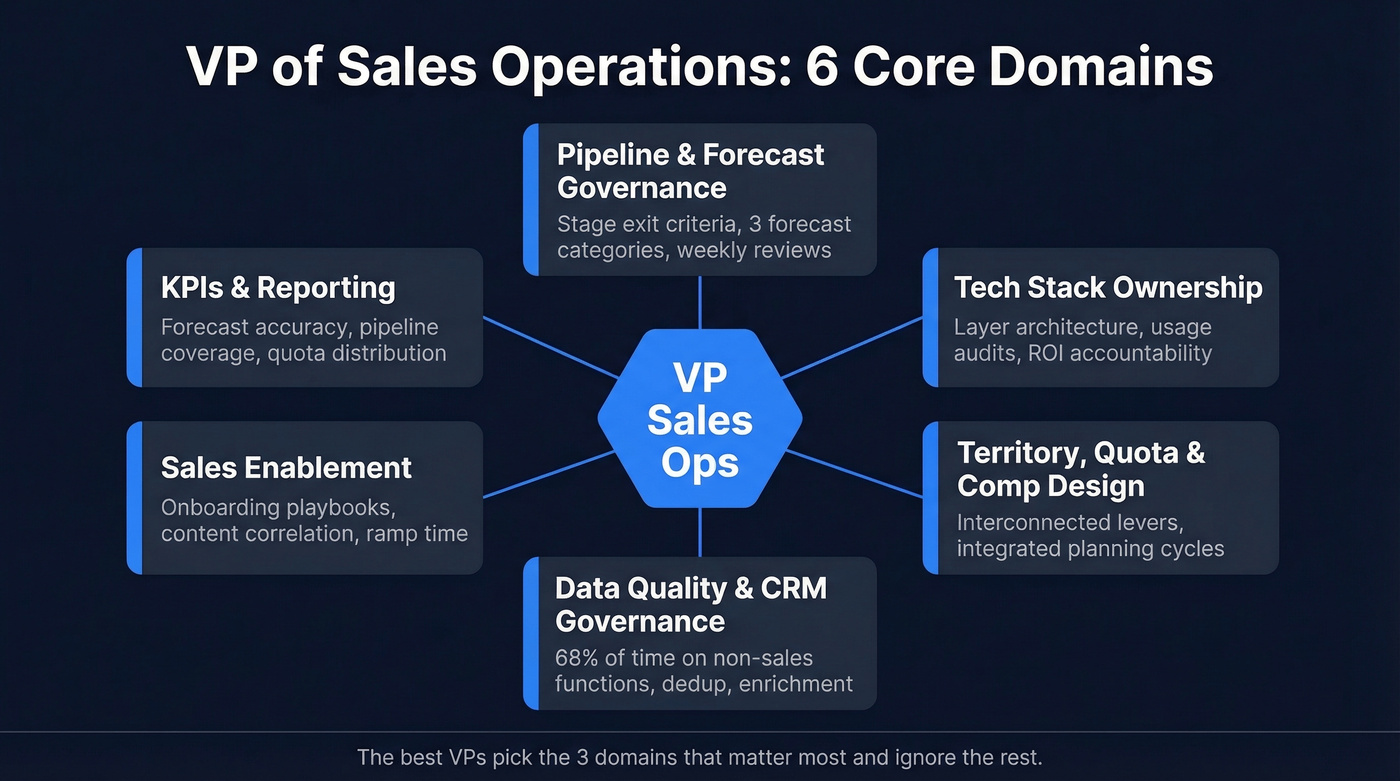VP Sales Operations six core responsibility domains overview