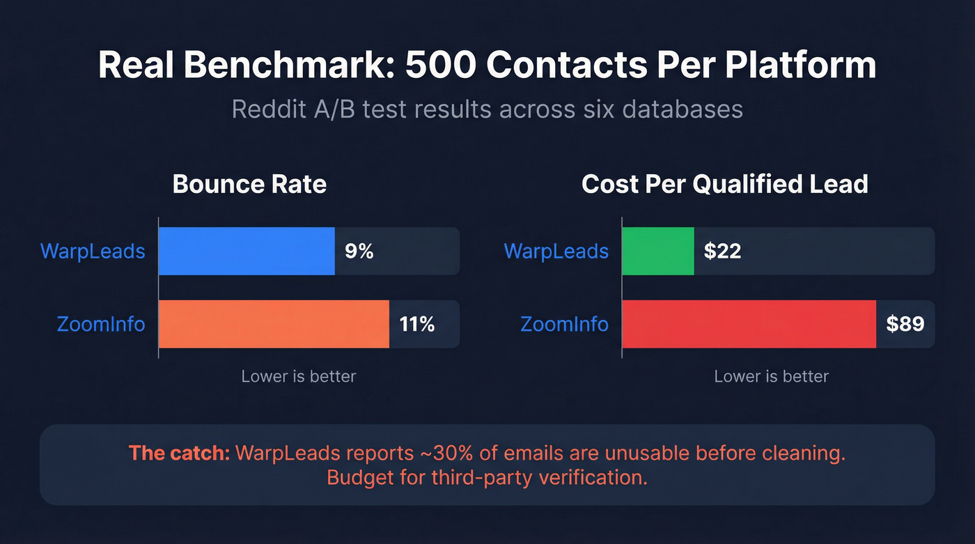 Bounce rate and cost per lead benchmark comparison