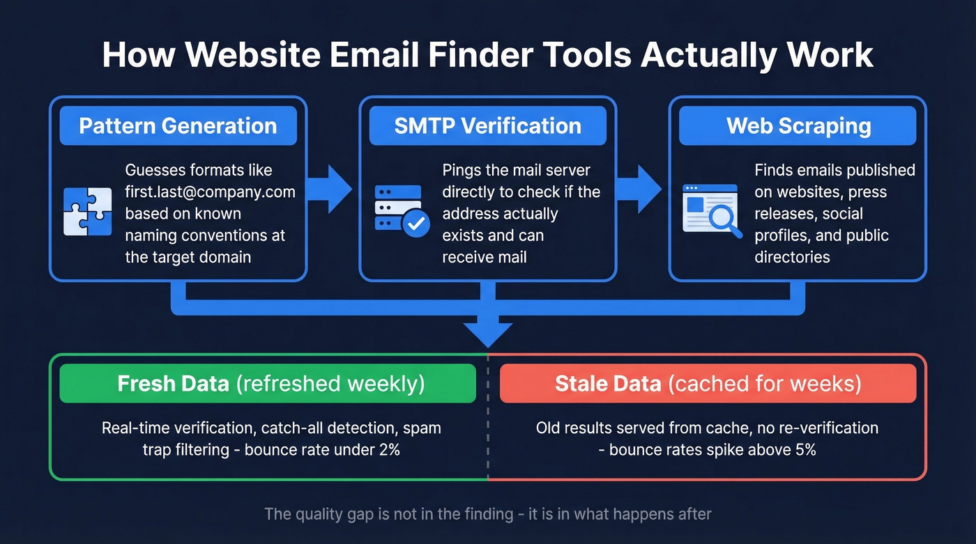 How email finder tools work in three steps