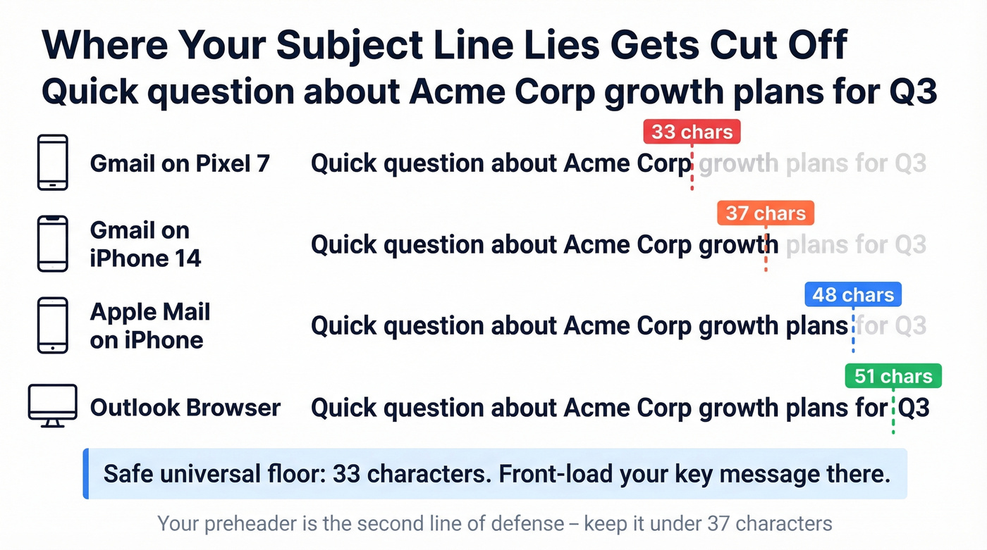 Device truncation limits for cold email subject lines