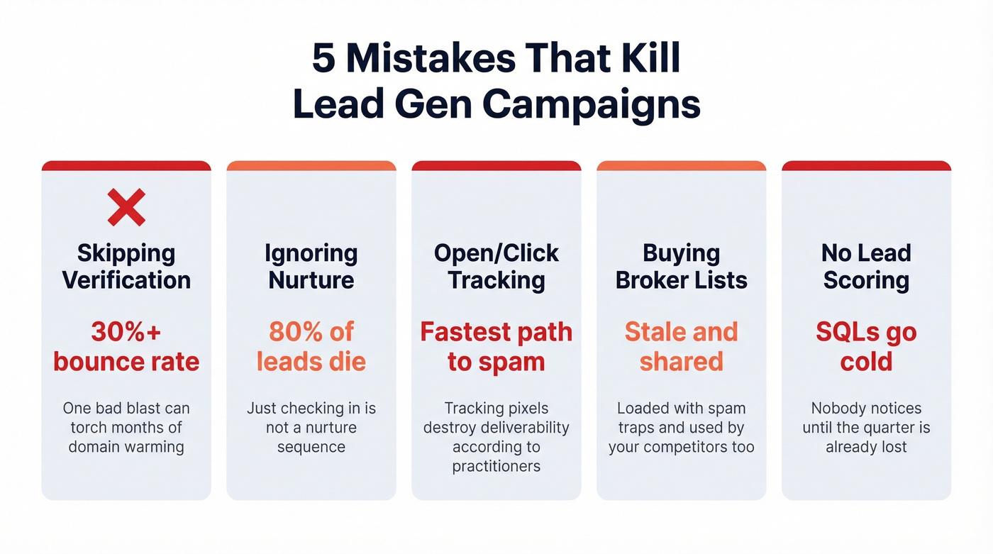 Five common lead gen mistakes with impact statistics