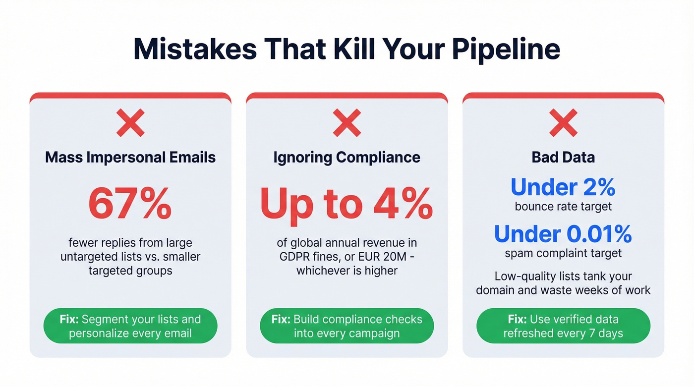 Three pipeline-killing mistakes with stats and consequences
