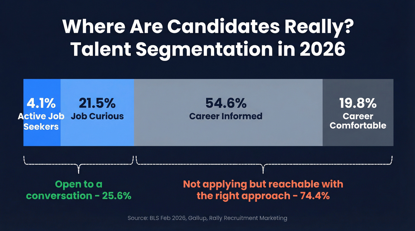 Talent segmentation breakdown showing four candidate types